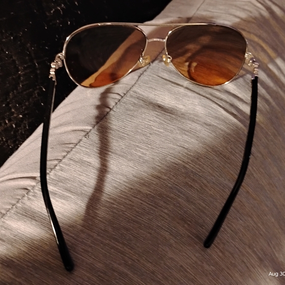Coach Gold  Black And Silver Aviator Sunglasses - Picture 4 of 4